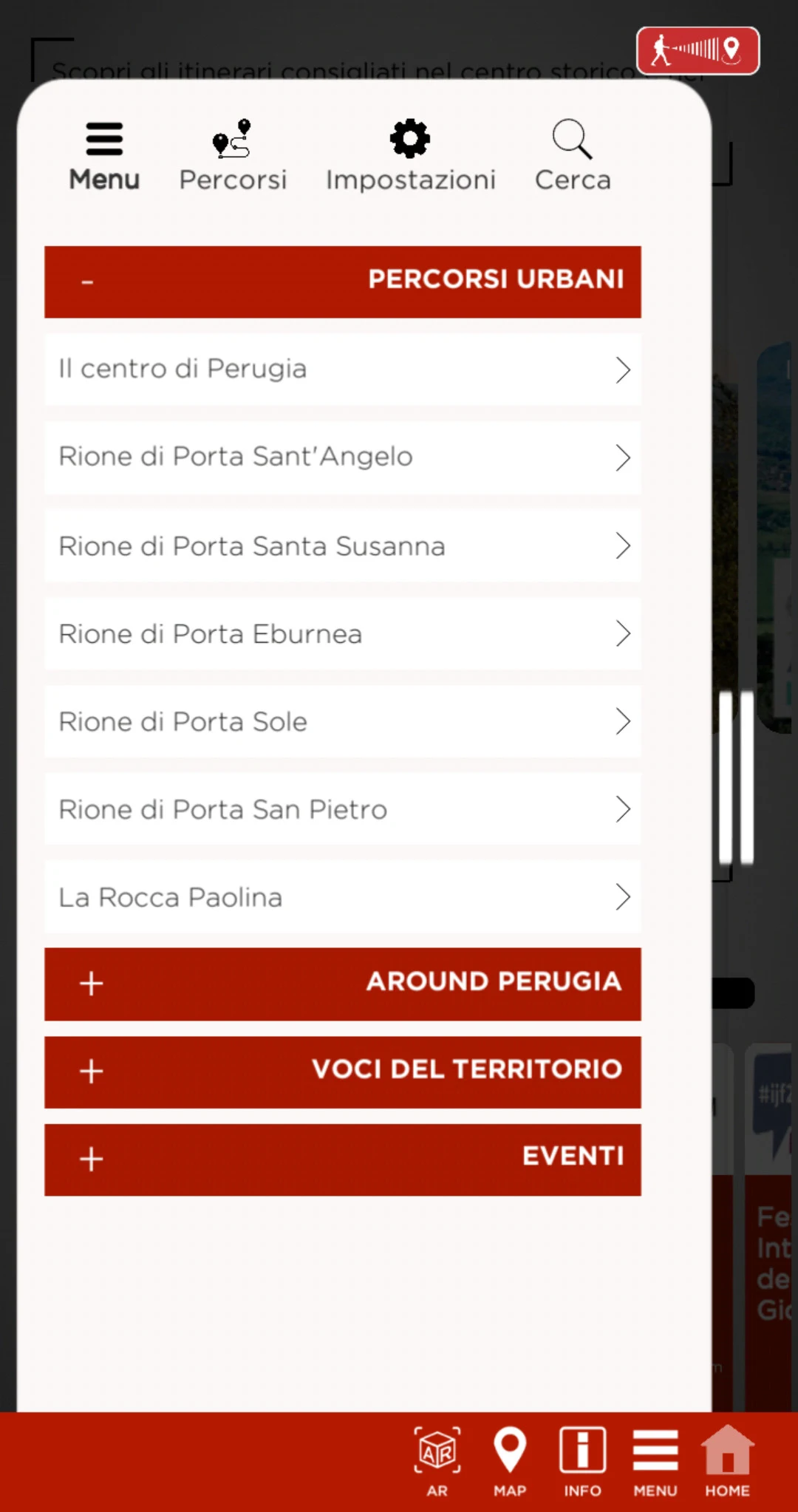 Perugia InApp screenshot
