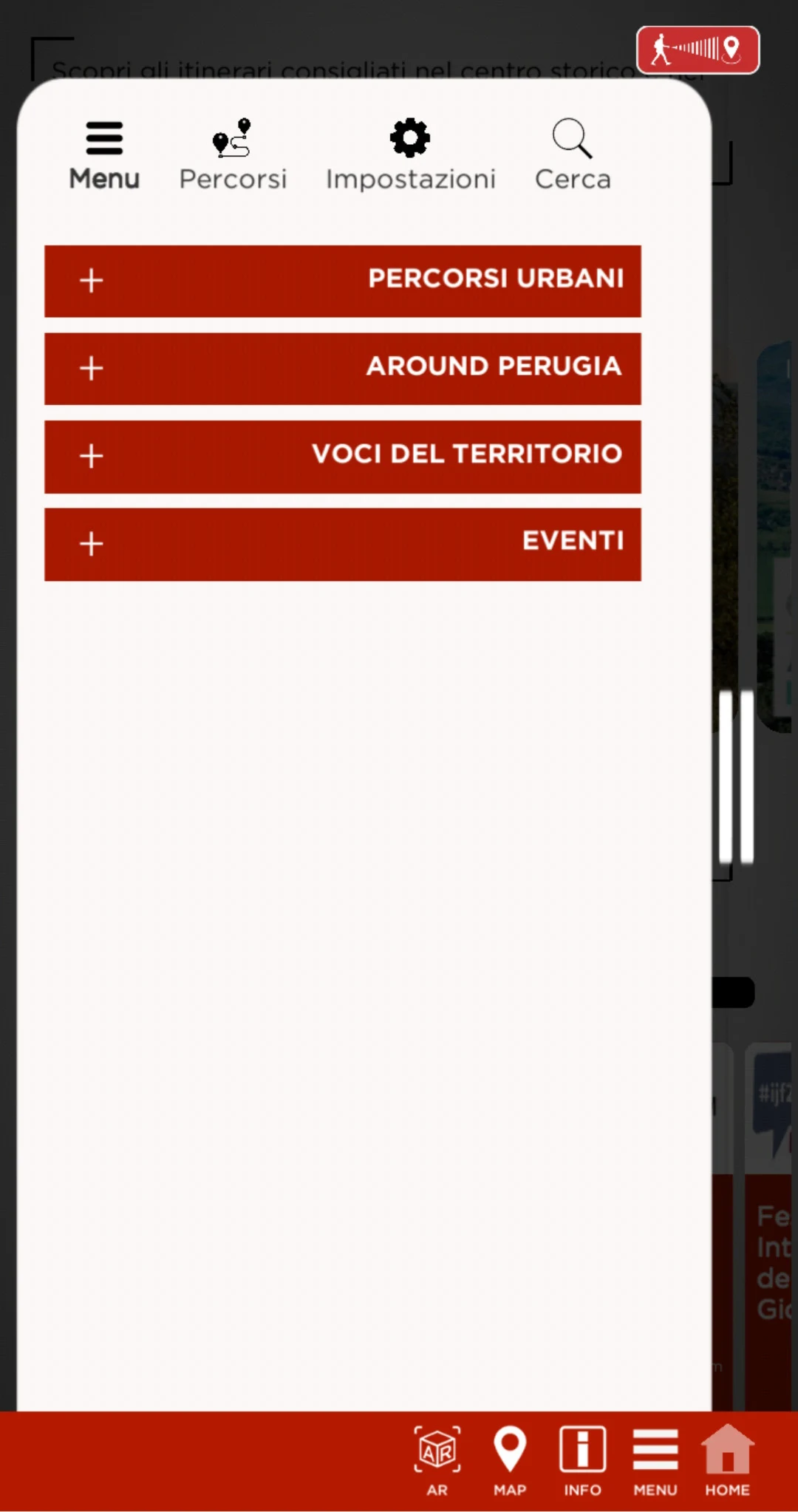 Perugia InApp screenshot